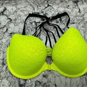 PINK Victoria's Secret Vibrant Yellow Lace Bra 32DD
